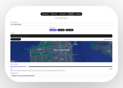 Map of San Francisco displayed on a digital interface with navigation tabs at the top.